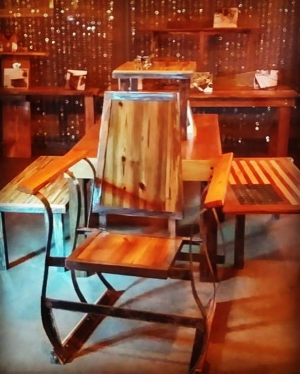 Steel and Wood Corrections Chair - Image 2