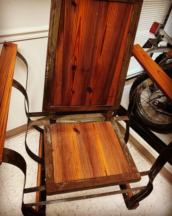Steel and Wood Corrections Chair - Image 3