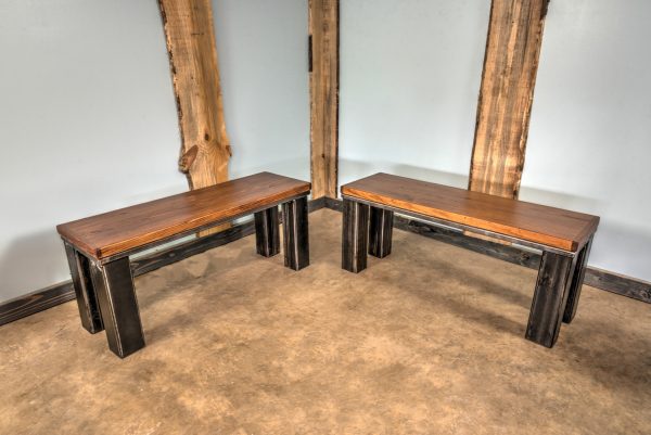Farm Table Steel Base with Benches - Image 8