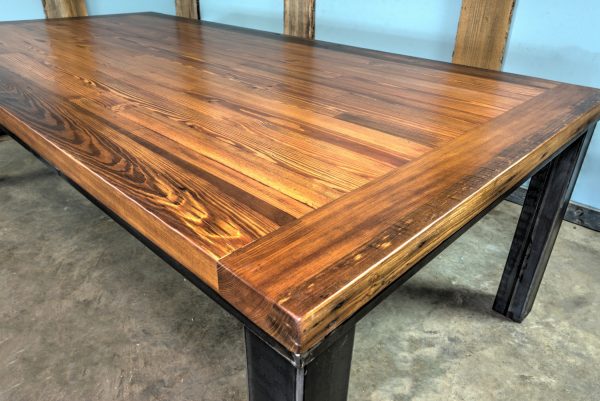Farm Table Steel Base with Benches - Image 7