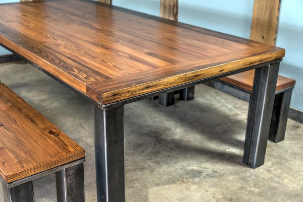 Farm Table Steel Base with Benches