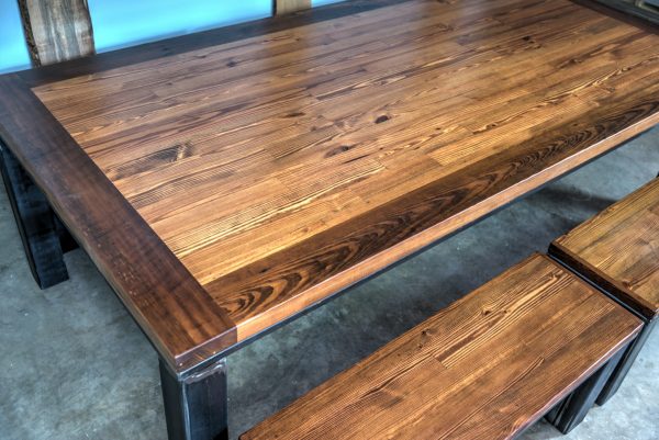 Farm Table Steel Base with Benches - Image 2